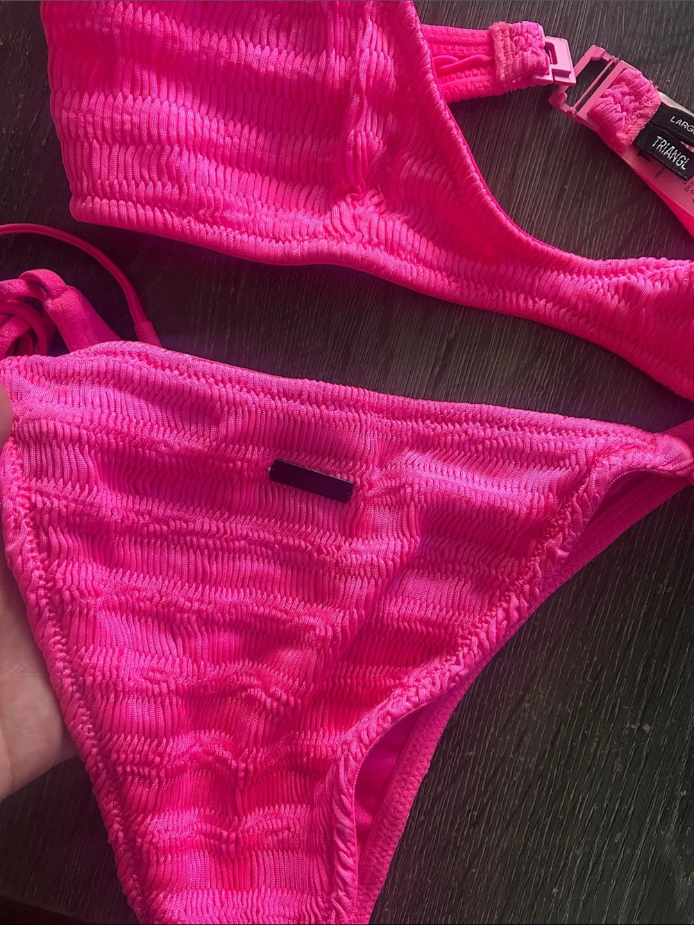 triangl swimwear Hot Pink Smocked Two-Piece Bikini